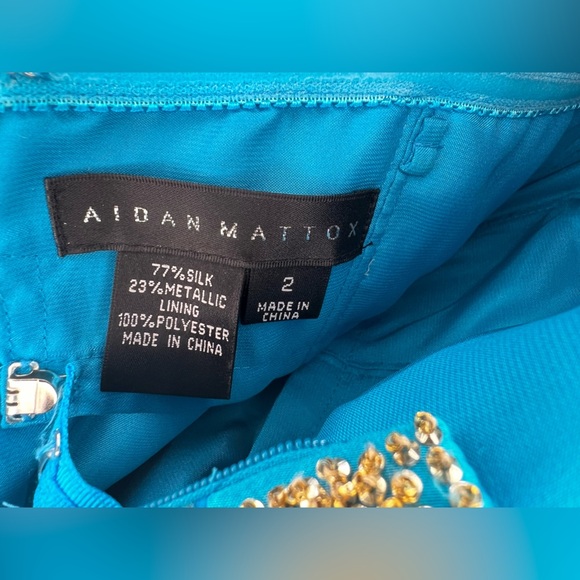 Aidan Mattox Beaded Silk strapless gown for prom or events (D3) - Picture 7 of 7